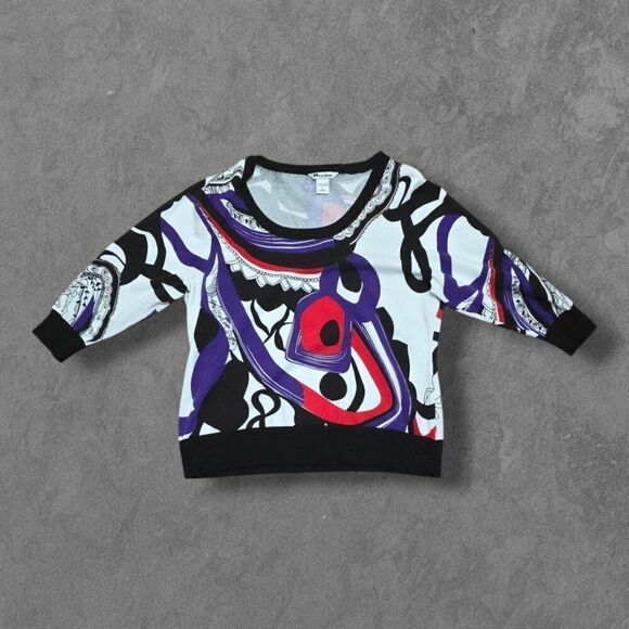 Nygard Collection Long Sleeve Thin Knit Abstract Art Women's XL Top - Picture 1 of 7